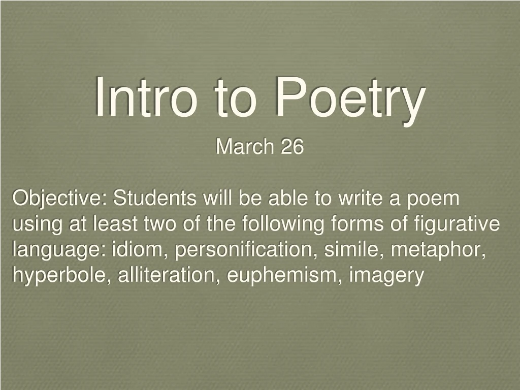 intro to poetry