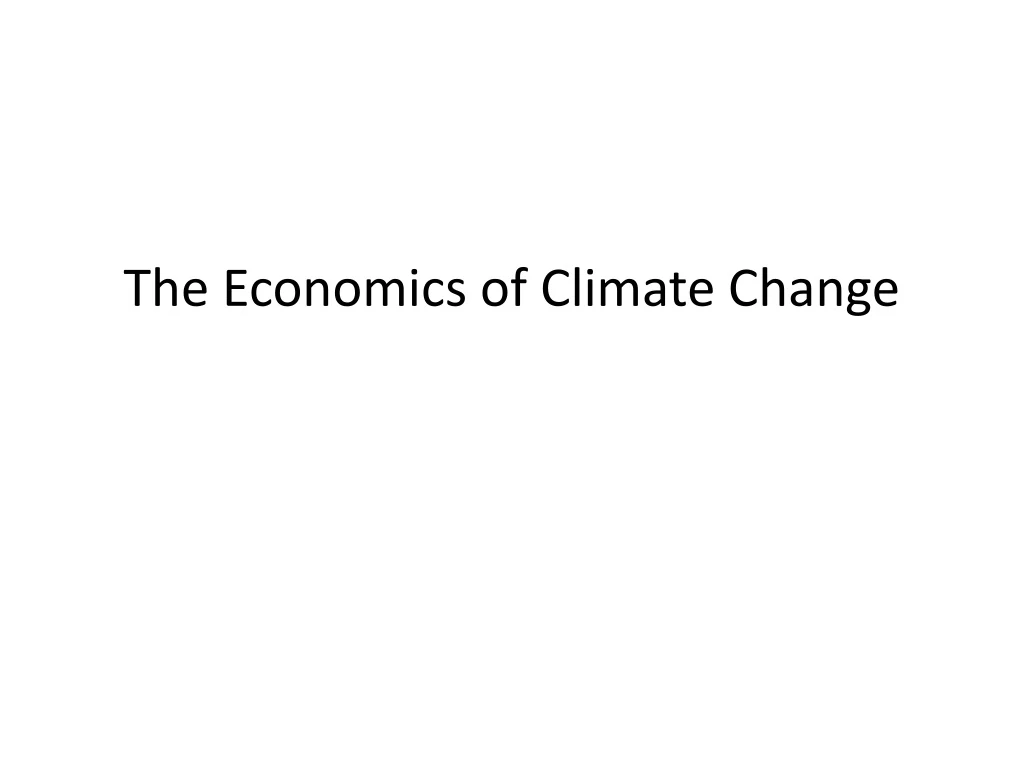 the economics of climate change