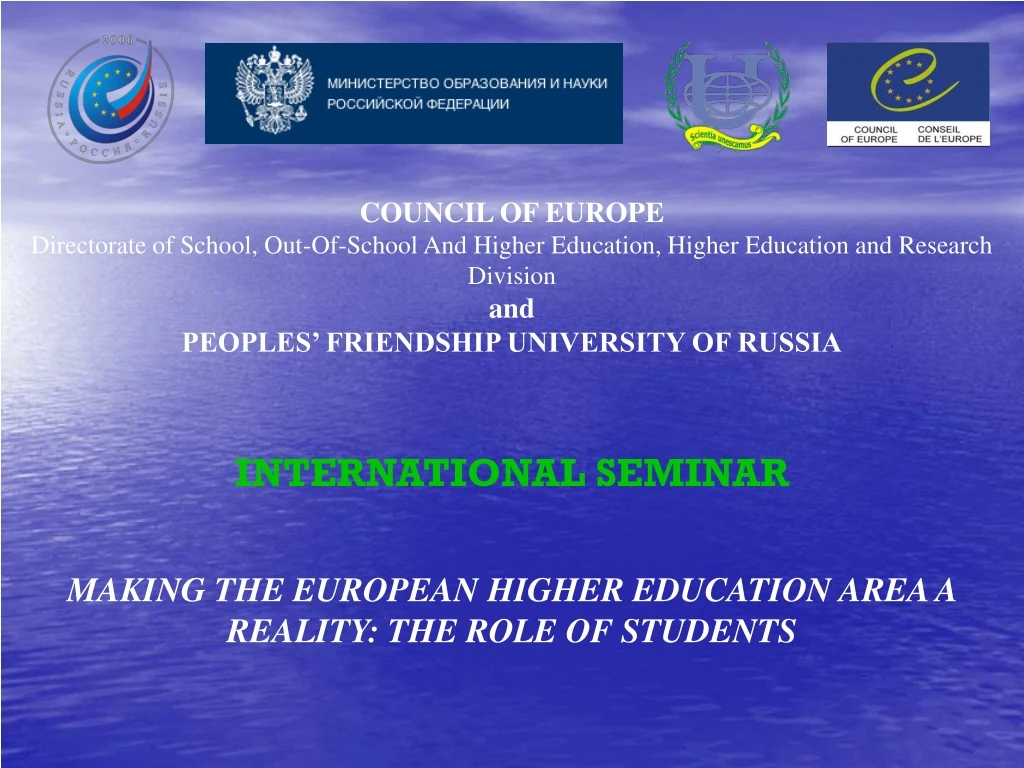 council of europe directorate of school