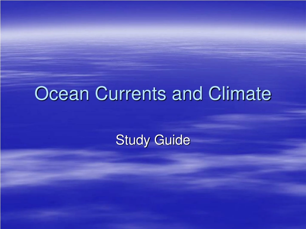 ocean currents and climate