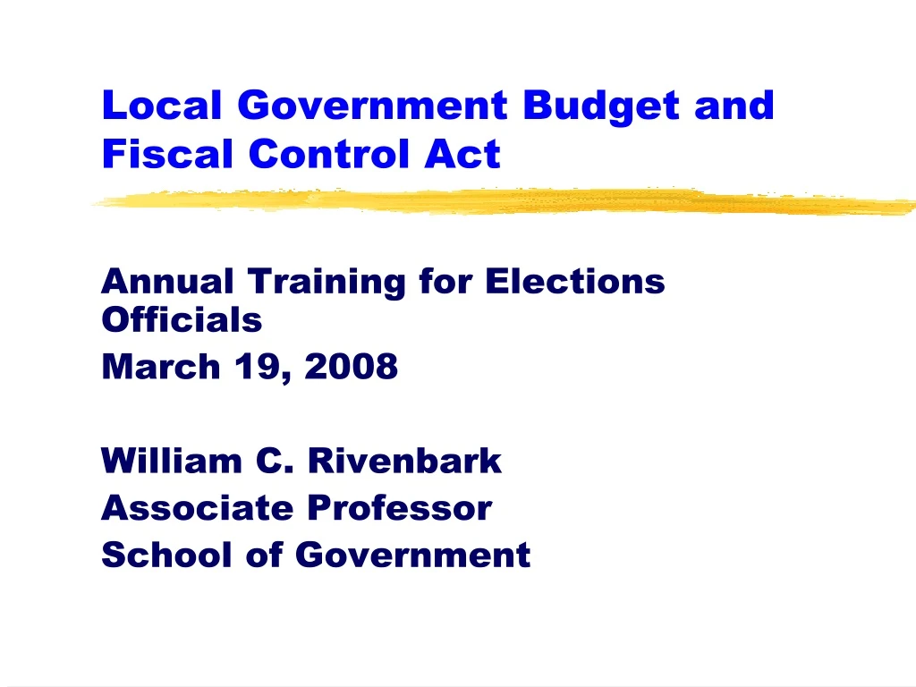 local government budget and fiscal control act
