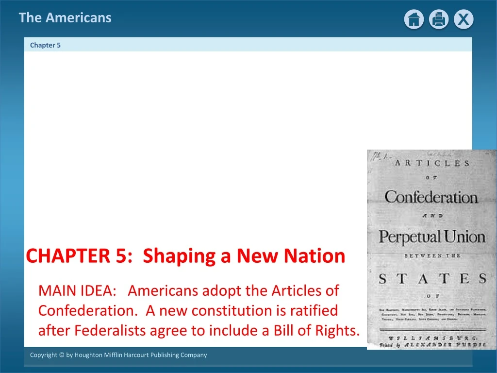 chapter 5 shaping a new nation