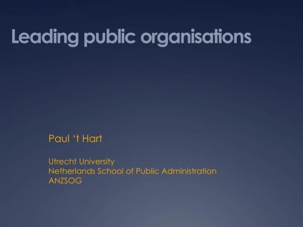 Leading public organisations