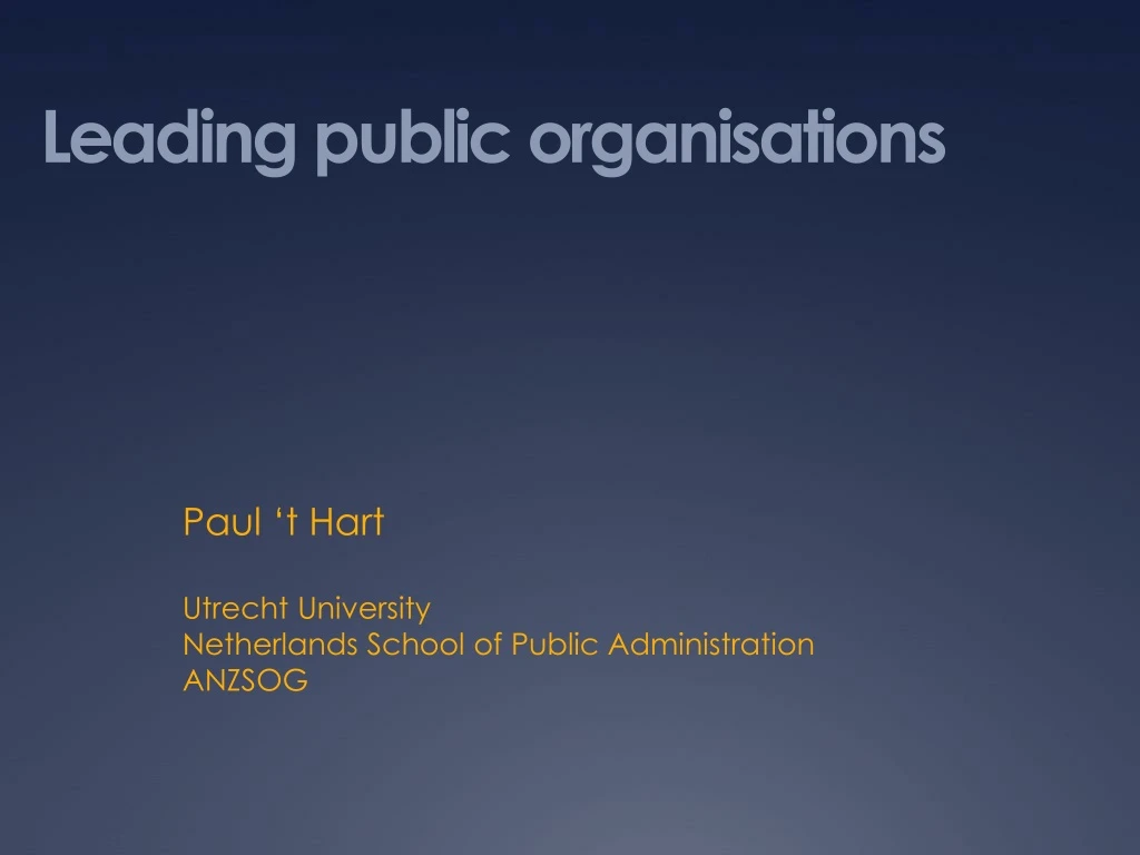 leading public organisations