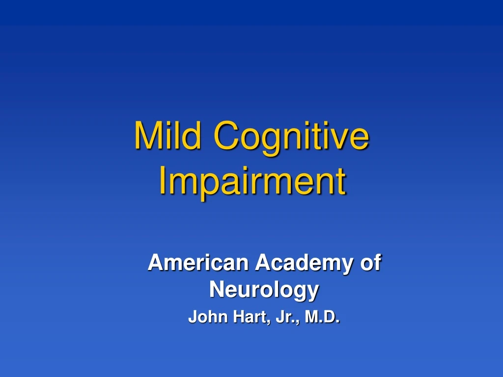 mild cognitive impairment