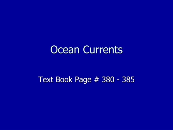 Ocean Currents