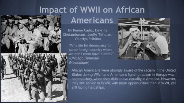Impact of WWII on African Americans