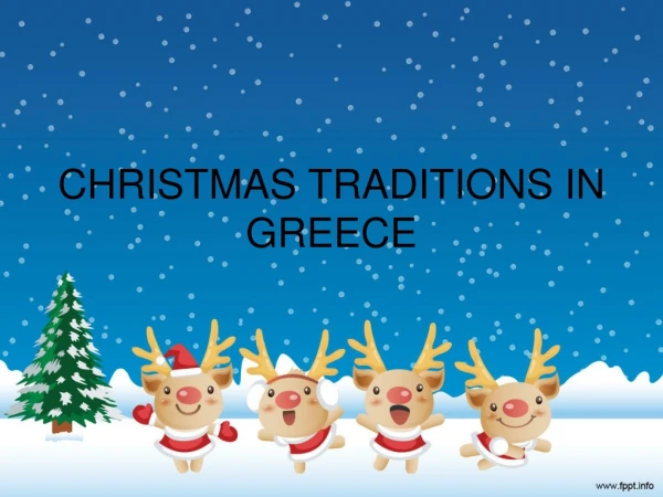 CHRISTMAS TRADITIONS IN GREECE
