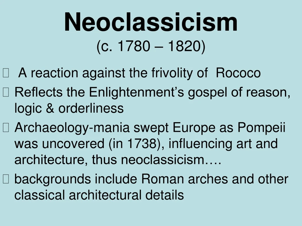 neoclassicism c 1780 1820