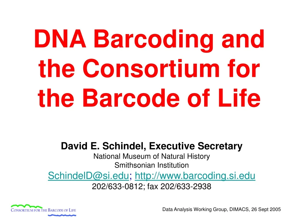 dna barcoding and the consortium for the barcode of life