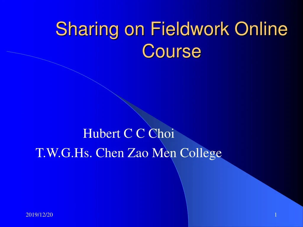 sharing on fieldwork online course