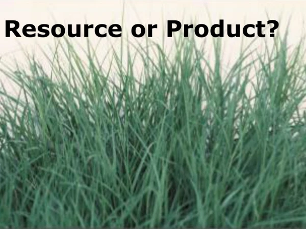 Resource or Product?