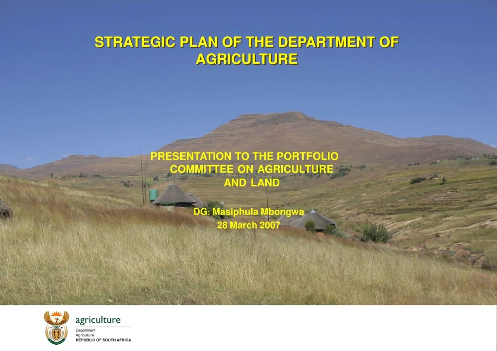 strategic plan of the department of agriculture
