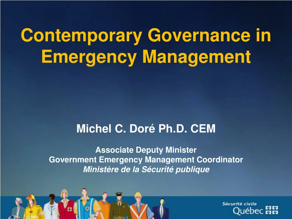 contemporary governance in emergency management