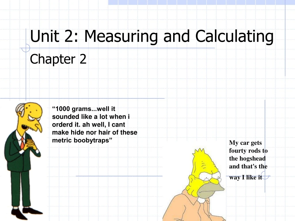 unit 2 measuring and calculating