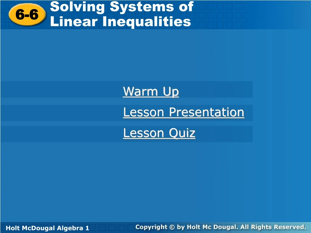 solving systems of linear inequalities