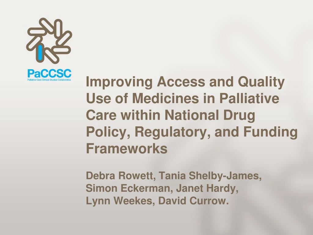 improving access and quality use of medicines