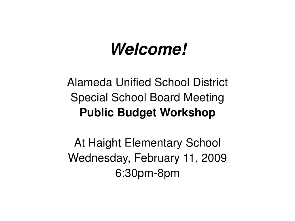 welcome alameda unified school district special