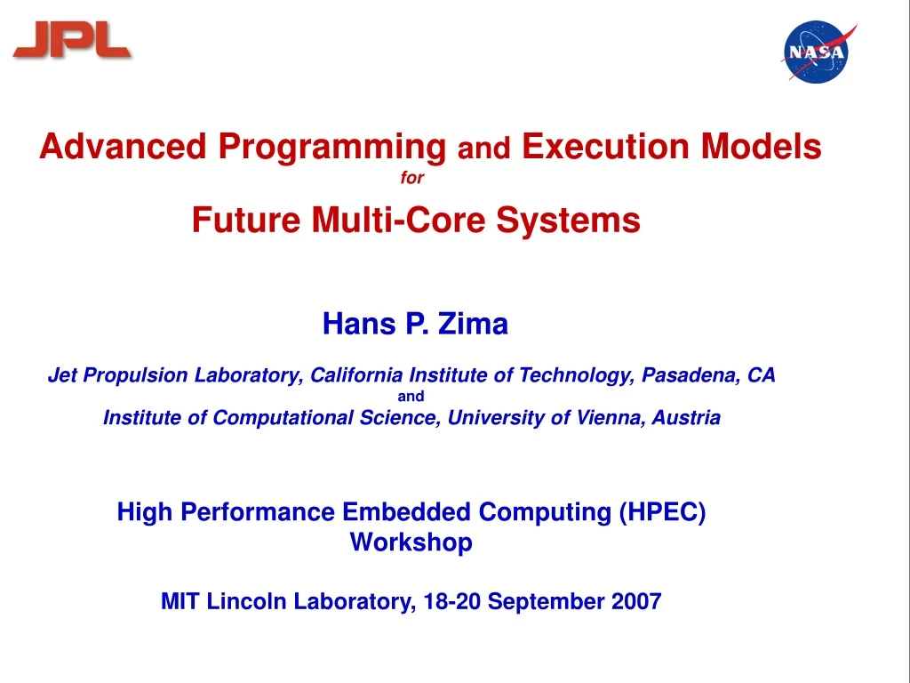 advanced programming and execution models