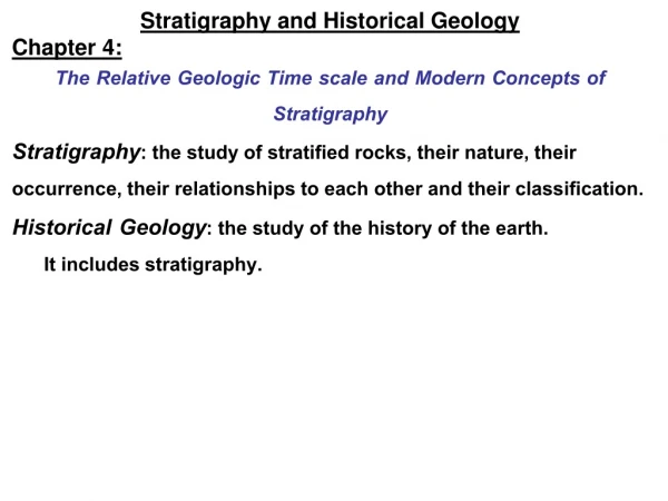 Stratigraphy and Historical Geology Chapter 4: