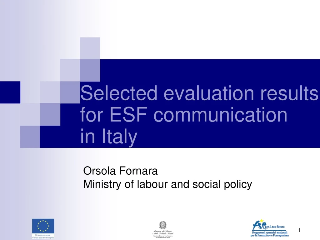 selected evaluation results for esf communication in italy