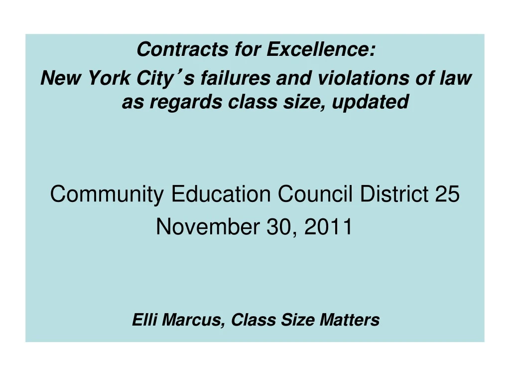 contracts for excellence new york city s failures