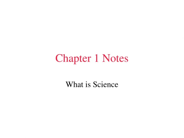 Chapter 1 Notes