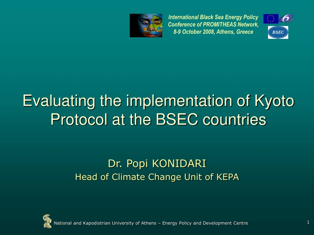 evaluating the implementation of kyoto protocol at the bsec countries