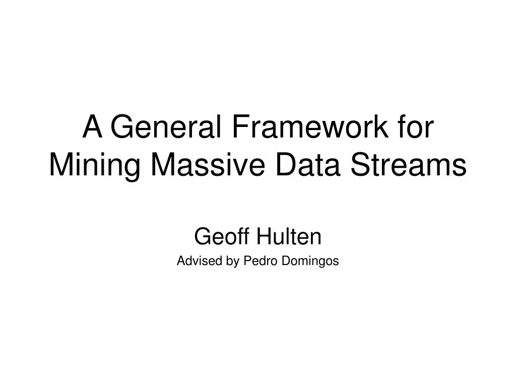 a general framework for mining massive data streams