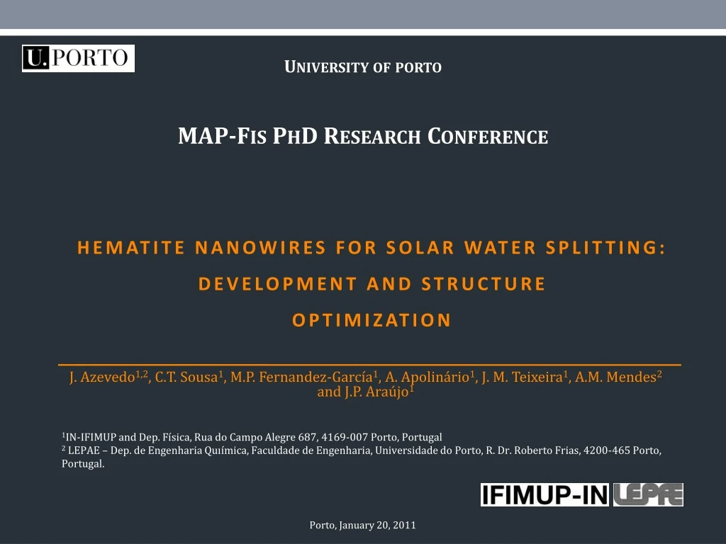 hematite nanowires for solar water splitting development and structure optimization