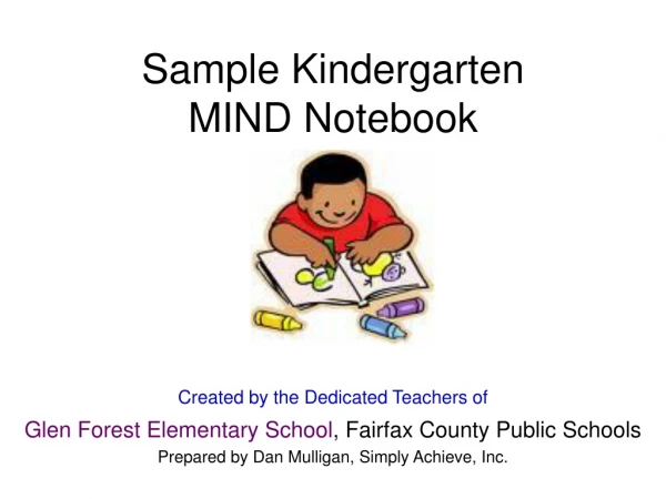 Sample Kindergarten  MIND Notebook