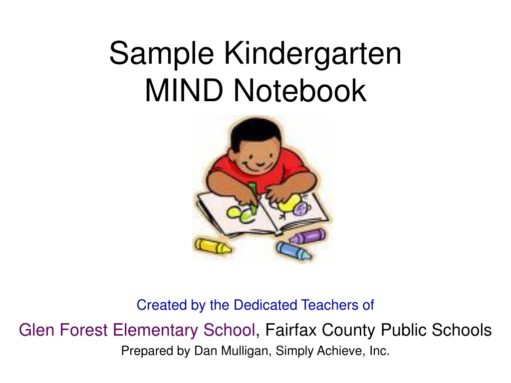 sample kindergarten mind notebook