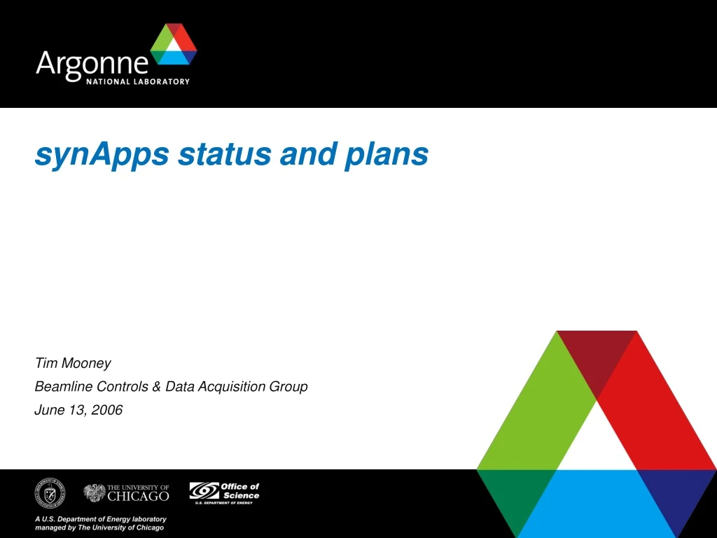 synapps status and plans