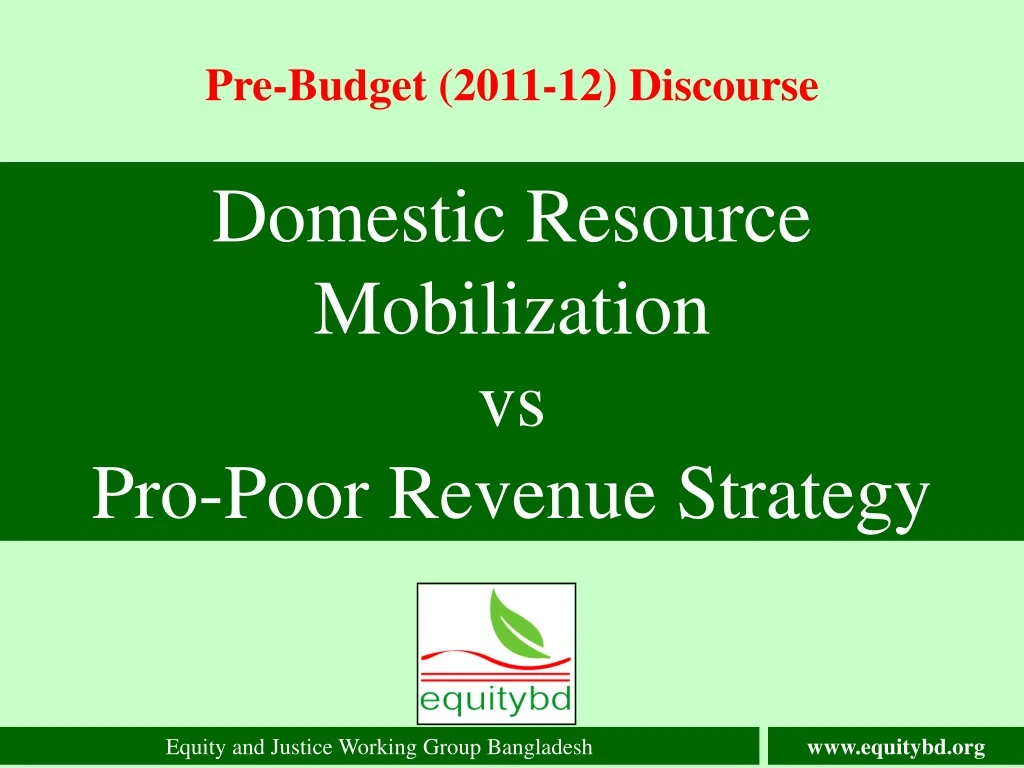 pre budget 2011 12 discourse