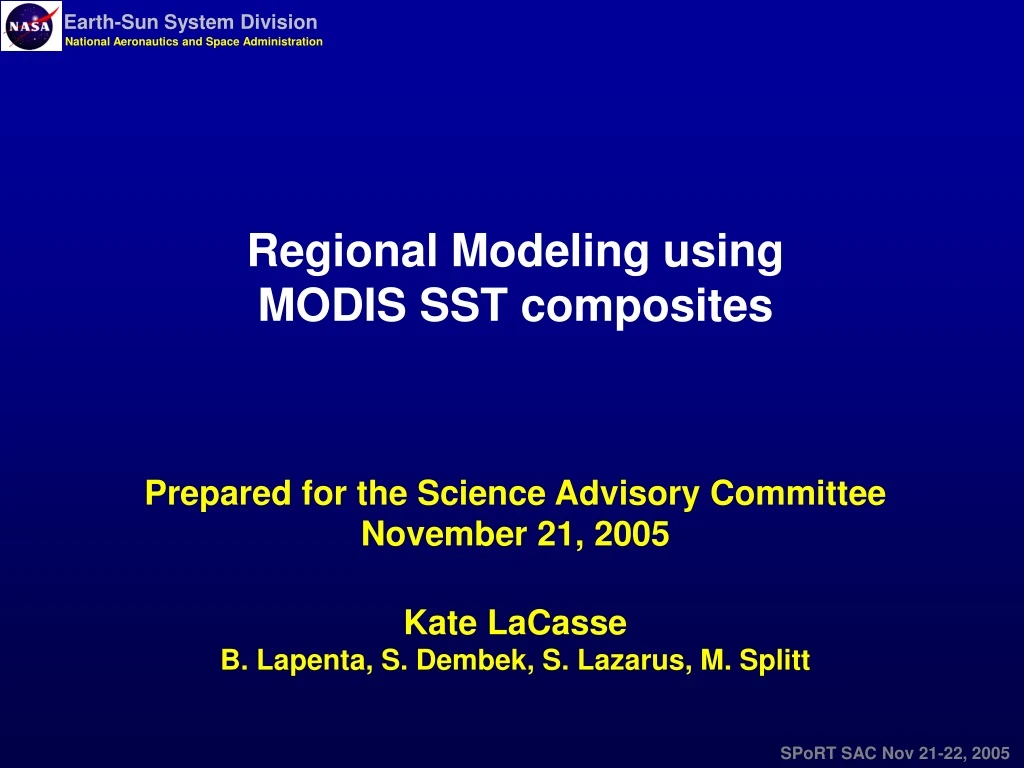 regional modeling using modis sst composites