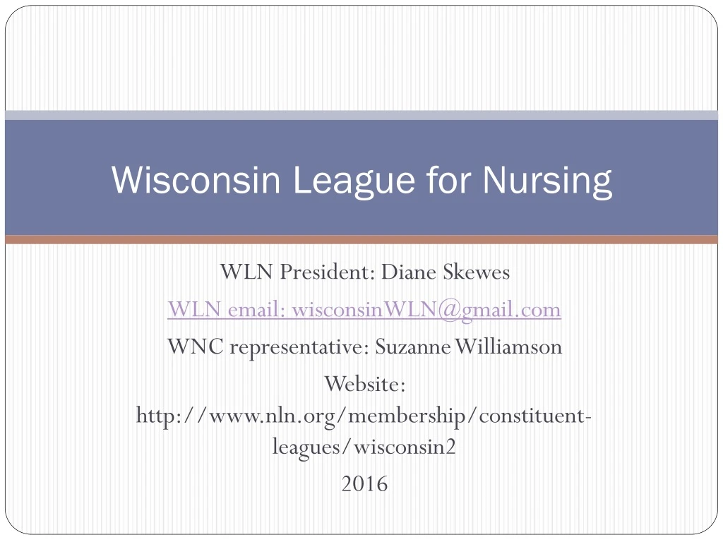 wisconsin league for nursing