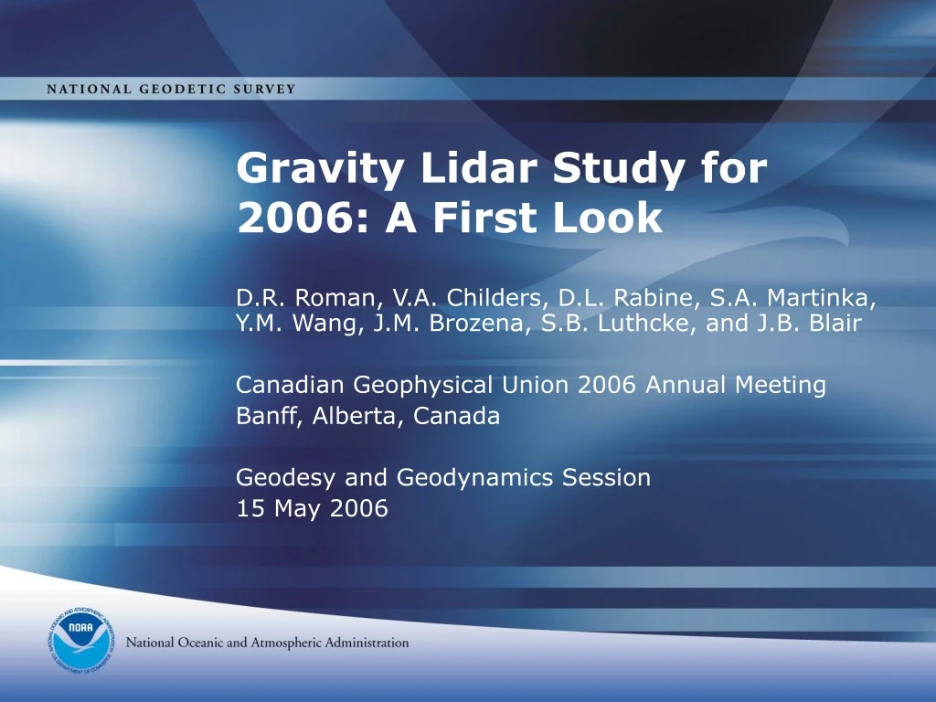 gravity lidar study for 2006 a first look
