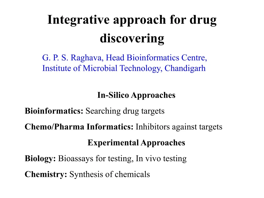 integrative approach for drug discovering