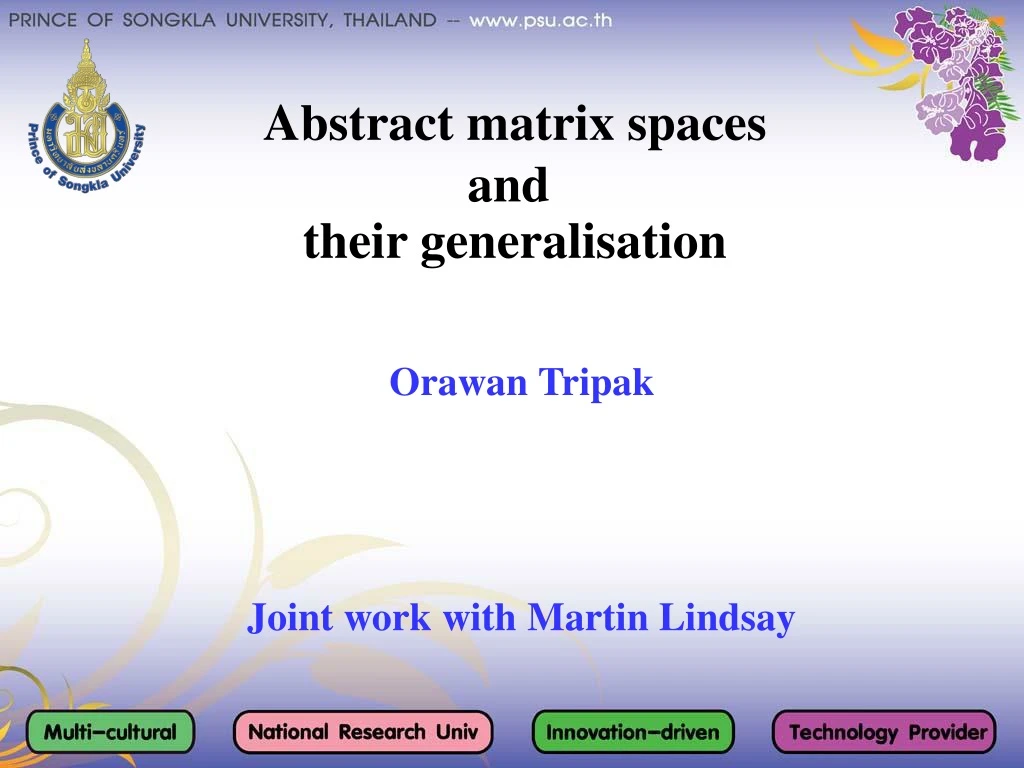 abstract matrix spaces and their generalisation