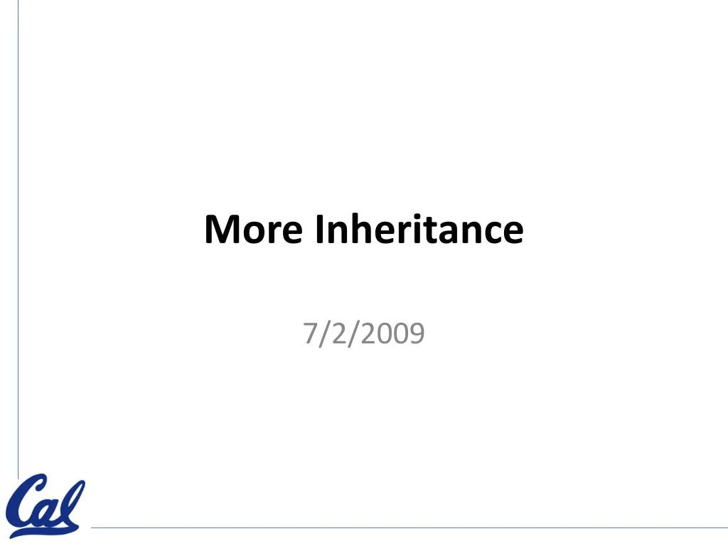 more inheritance