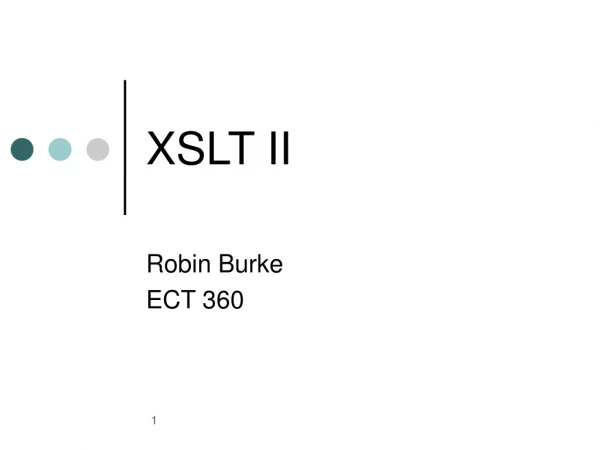 XSLT II