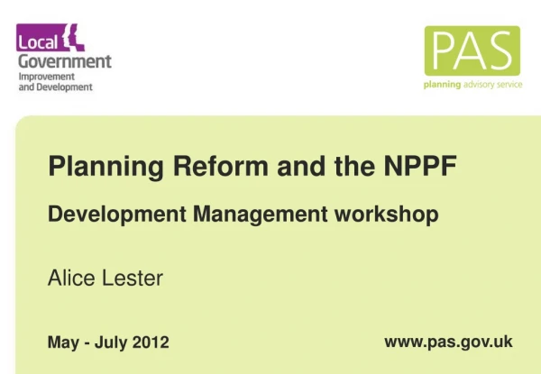 Planning Reform and the NPPF