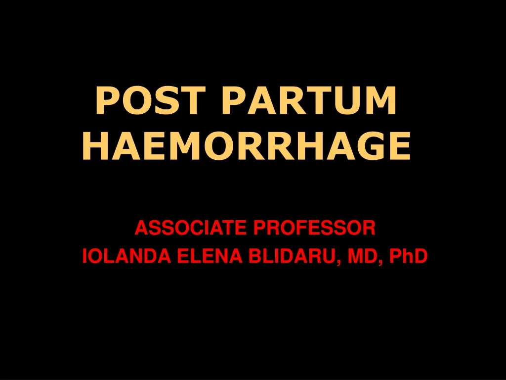 post partum haemorrhage