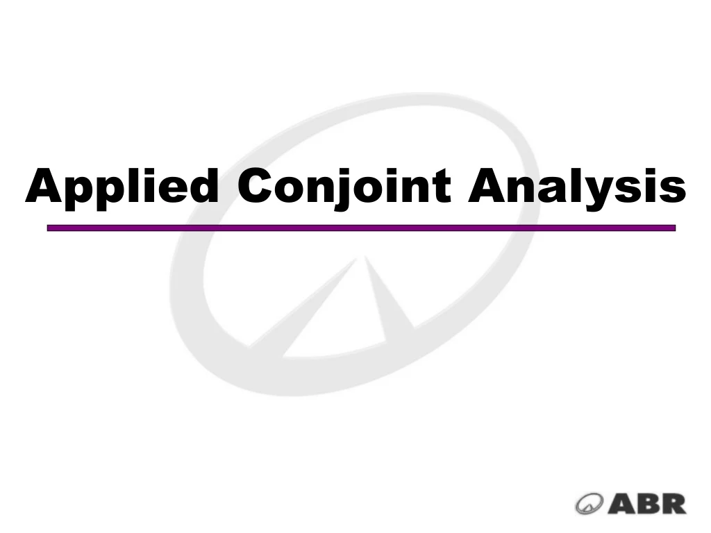 applied conjoint analysis