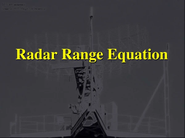 Radar Range Equation