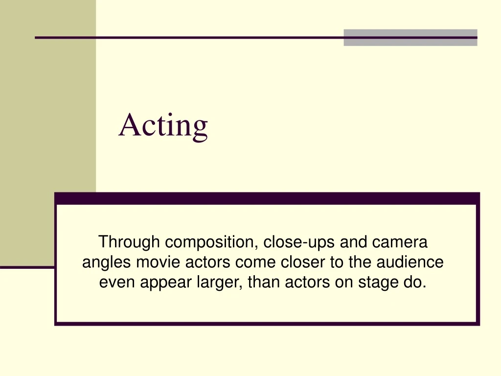 acting