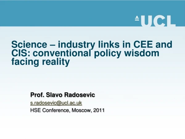 Science – industry links in CEE and CIS: conventional policy wisdom facing reality