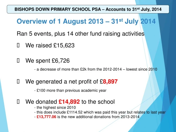 bishops down primary school psa accounts