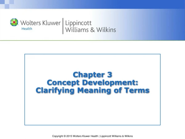 Chapter 3  Concept Development: Clarifying Meaning of Terms
