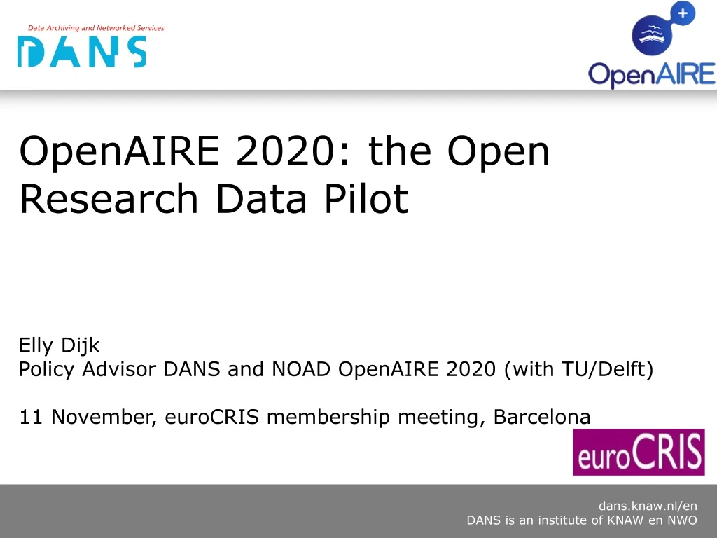 openaire 2020 the open research data pilot